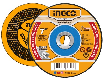Abrasive metal cutting disc 180mm flat