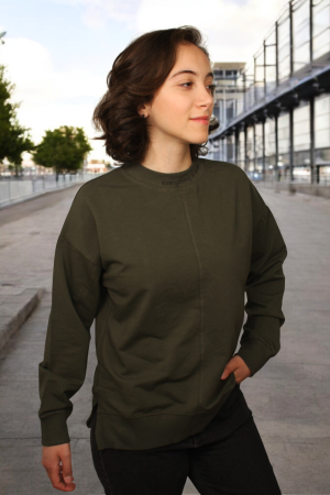 Women's Sweatshirt With Print On The Neck