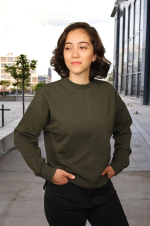 Women's Sweatshirt With Print On The Neck