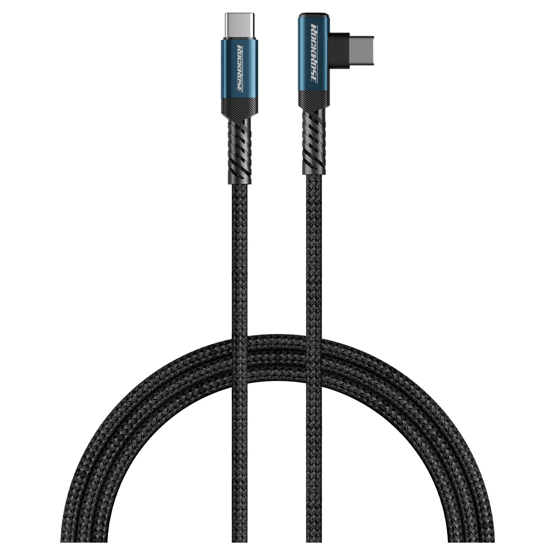 RockRose OneLink Pro 1m USB-C to Right Angled USB-C Fast Charge Cable 3A/60W