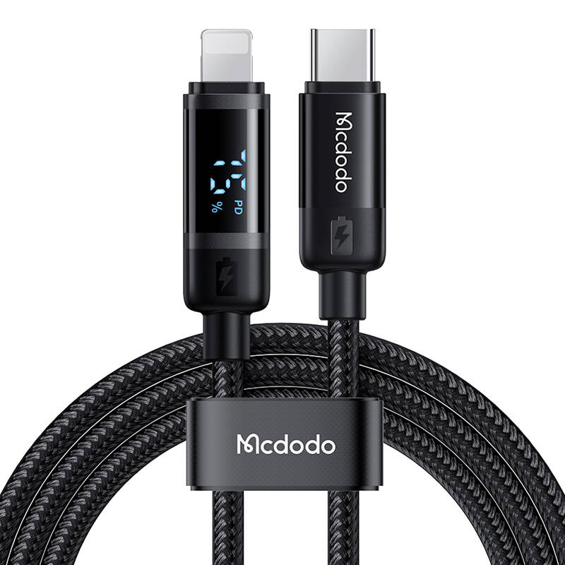 Mcdodo Ca5210 Digial Display 36w Type-C To Lightning Data Cable 1.2m - Black
