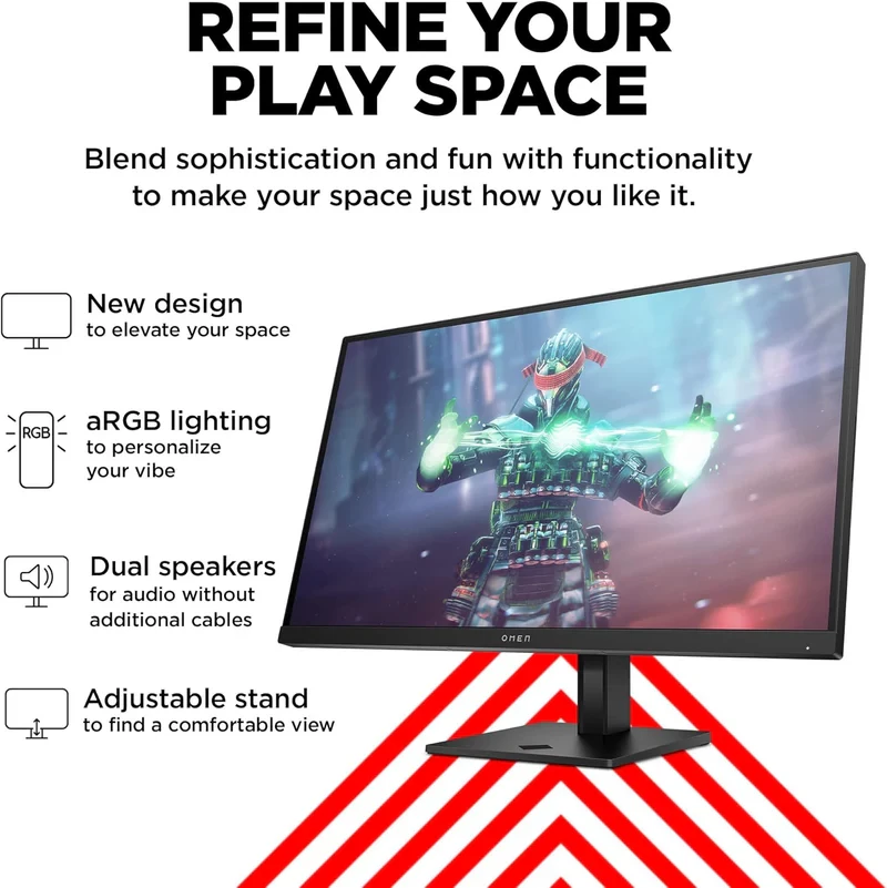 Monitor HP OMEN 27 inch Gaming { 144Hz 4K IPS Panel 99% sRGB 95% DCI P3 16:9 }