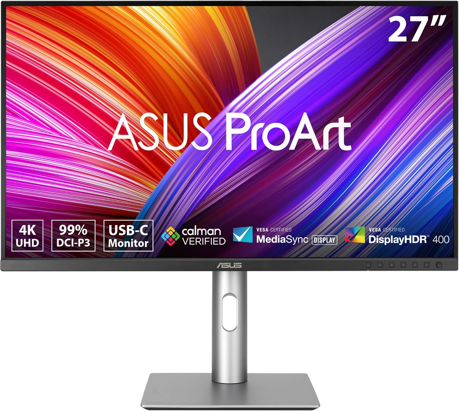 Monitor ASUS ProArt Display PA279CRV Professional 27 inch IPS 4K 99% DCI P3 99% Adobe RGB Color Accuracy ΔE 2 Calman Verified USB C PD 96W VESA DisplayHDR 400