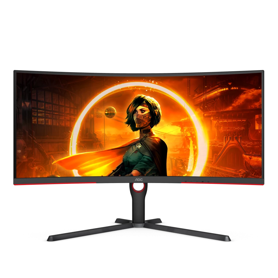 Monitor AOC CU34G3S 34 inch Frameless Curved Ultrawide 4K 165Hz 1ms FreeSync Premium Height Adjustable