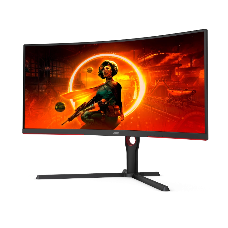 Monitor AOC CU34G3S 34 inch Frameless Curved Ultrawide 4K 165Hz 1ms FreeSync Premium Height Adjustable