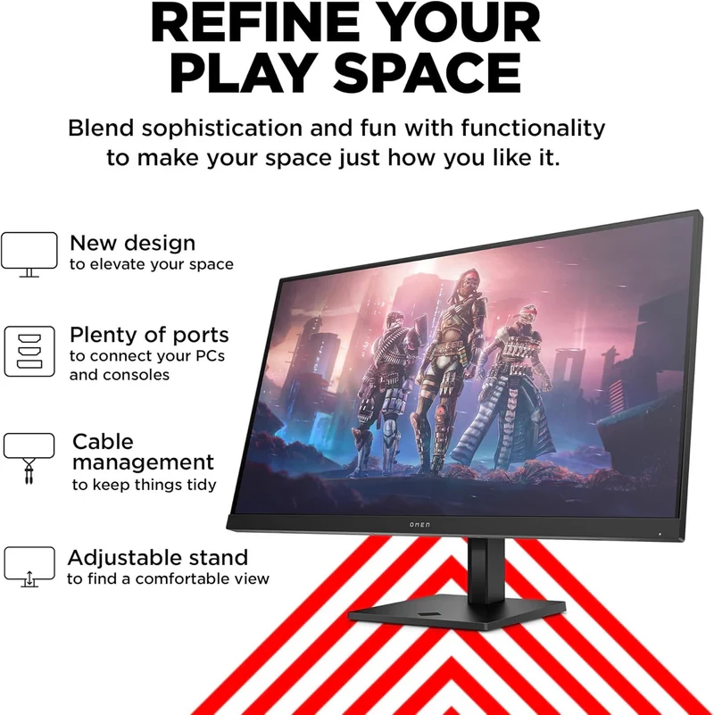 Gaming Monitor HP OMEN 32q 31.5 Inch 2K IPS Flat 165Hz 1ms 400 nits FreeSync Premium DisplayPort and 2x HDMI 2.0 Eyesafe