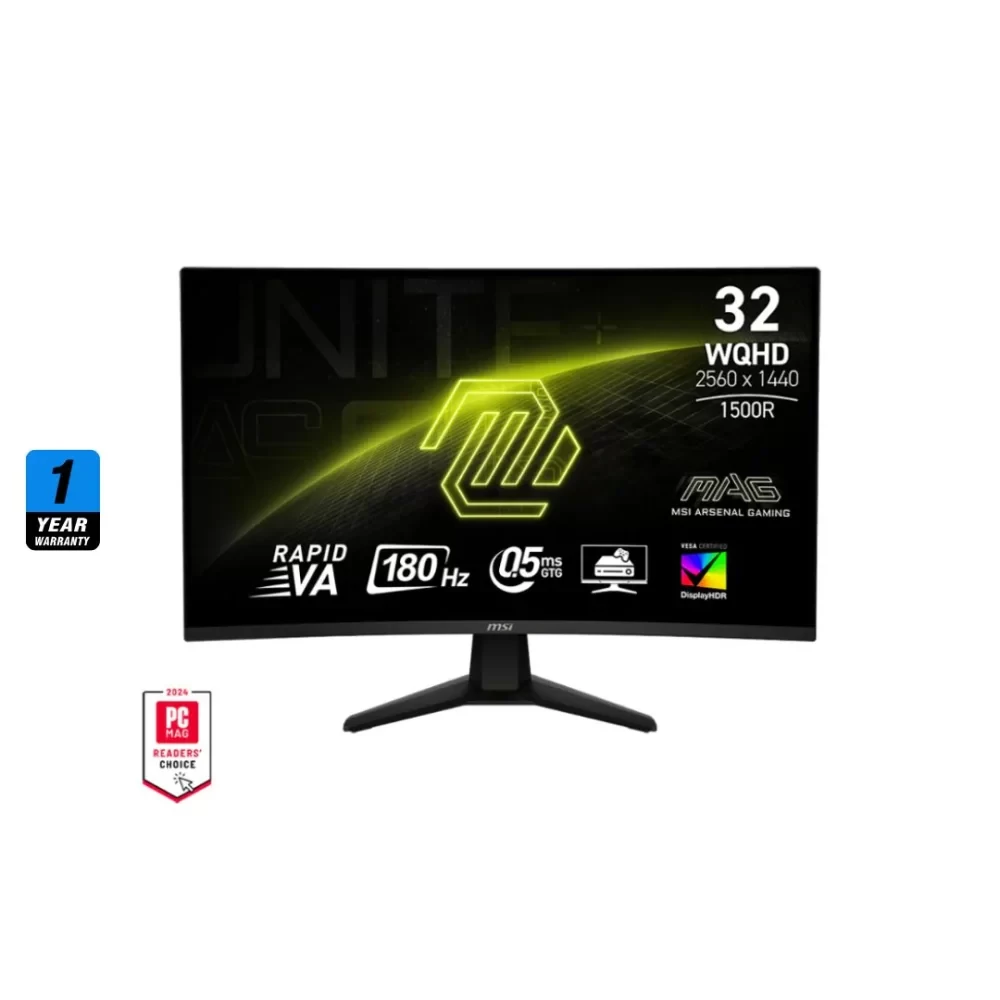 Monitor MSI MAG 32CQ6F 32 inch 2K 180Hz 0.5Ms Rapid VA Curve