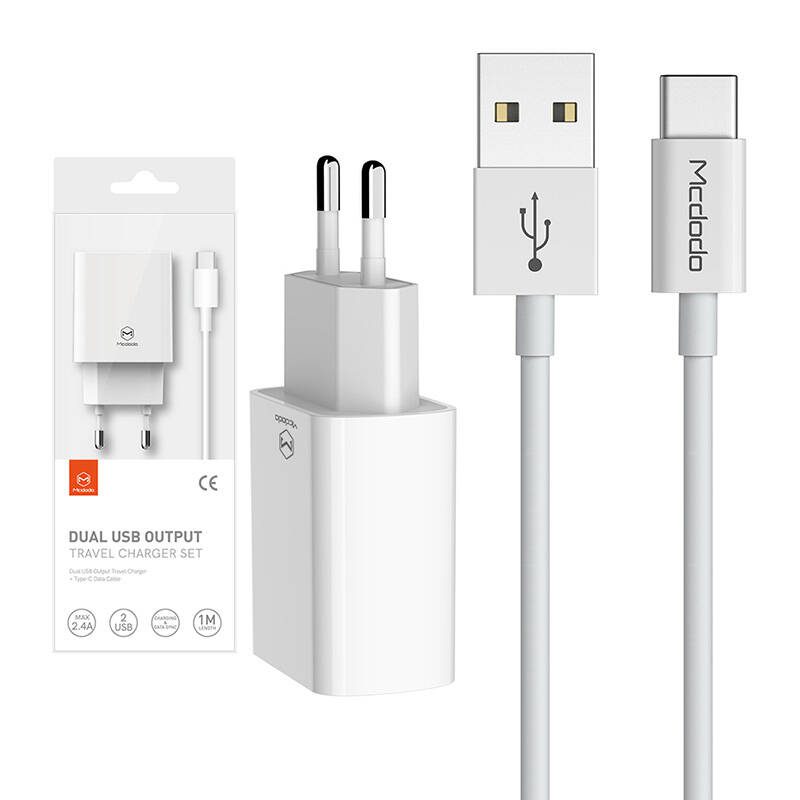 Mcdodo CH-6722 Dual USB Fast Travel Charger With Micro Cable (1M)