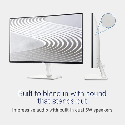 Monitor Dell S2425H 24 Inch FHD Display 100Hz Refresh Rate 1500:1 Contrast Ratio TÜV Rheinland Eye Comfort 4 Star Integrated 2x5W Speaker
