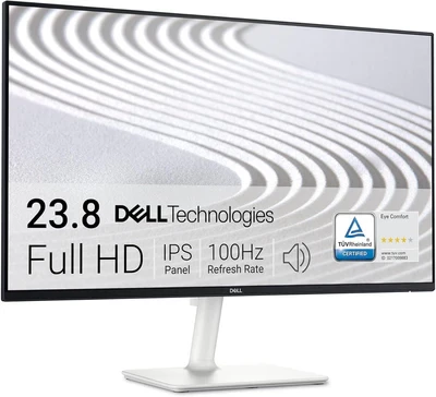 Monitor Dell S2425H 24 Inch FHD Display 100Hz Refresh Rate 1500:1 Contrast Ratio TÜV Rheinland Eye Comfort 4 Star Integrated 2x5W Speaker