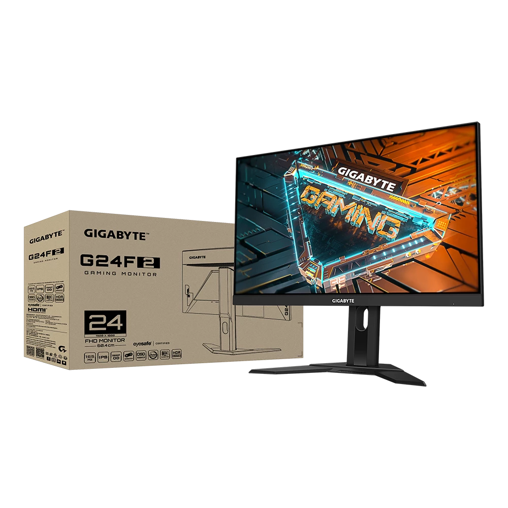 Monitor GIGABYTE G24F 2 24 inch Gaming 180Hz FHD IPS Display 1ms MPRT Response Time 95% DCI P3 125% sRGB 1x DisplayPort 1.2 HDR ready 2x HDMI 2.0 3x USB 3.2