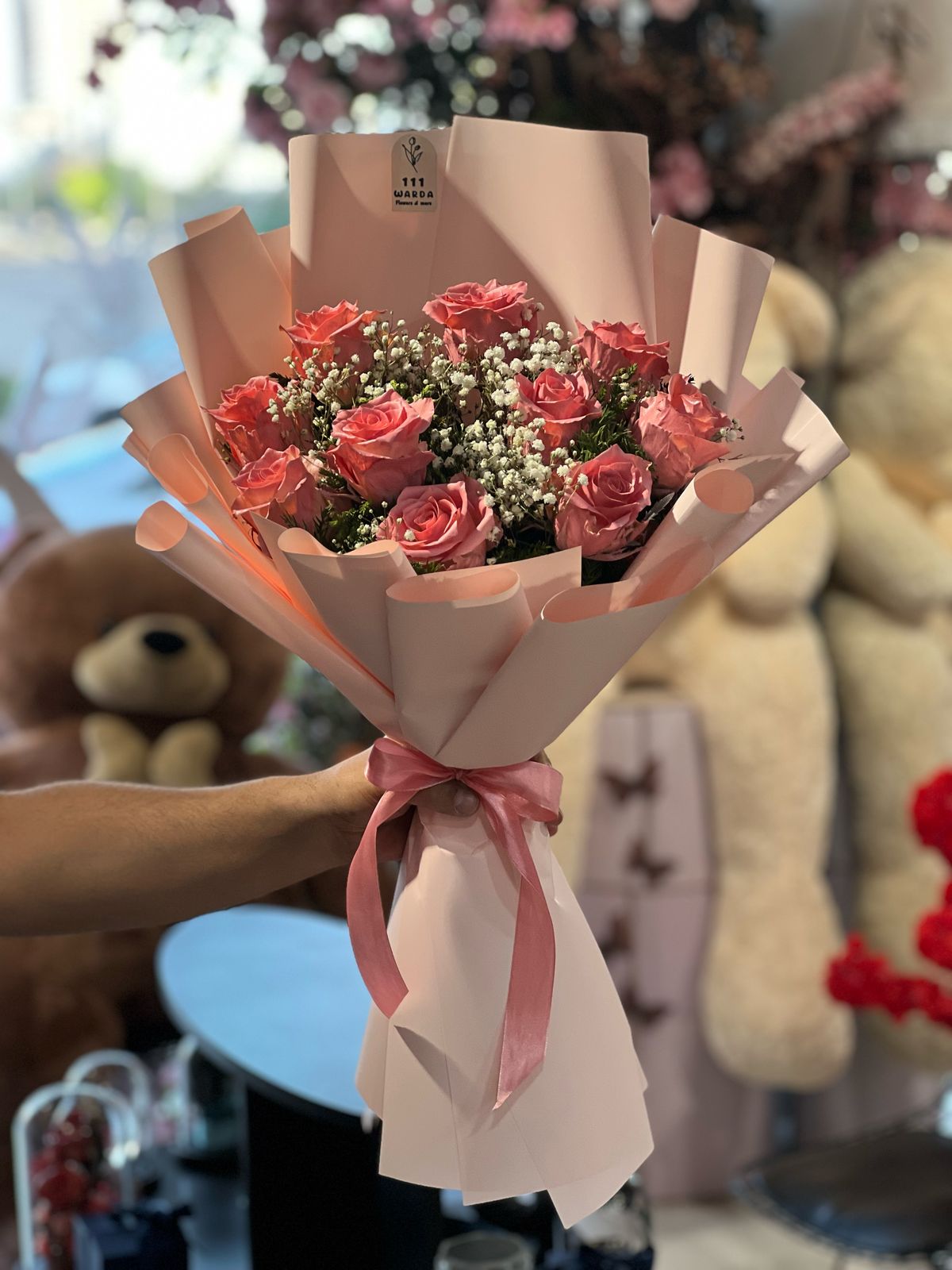 Pink Roses Bouquet (Bunch of 10 Roses)