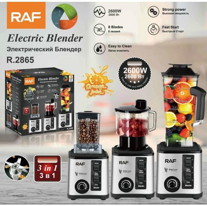 RAF Electric Blender + Chopper 3 X1 2600W