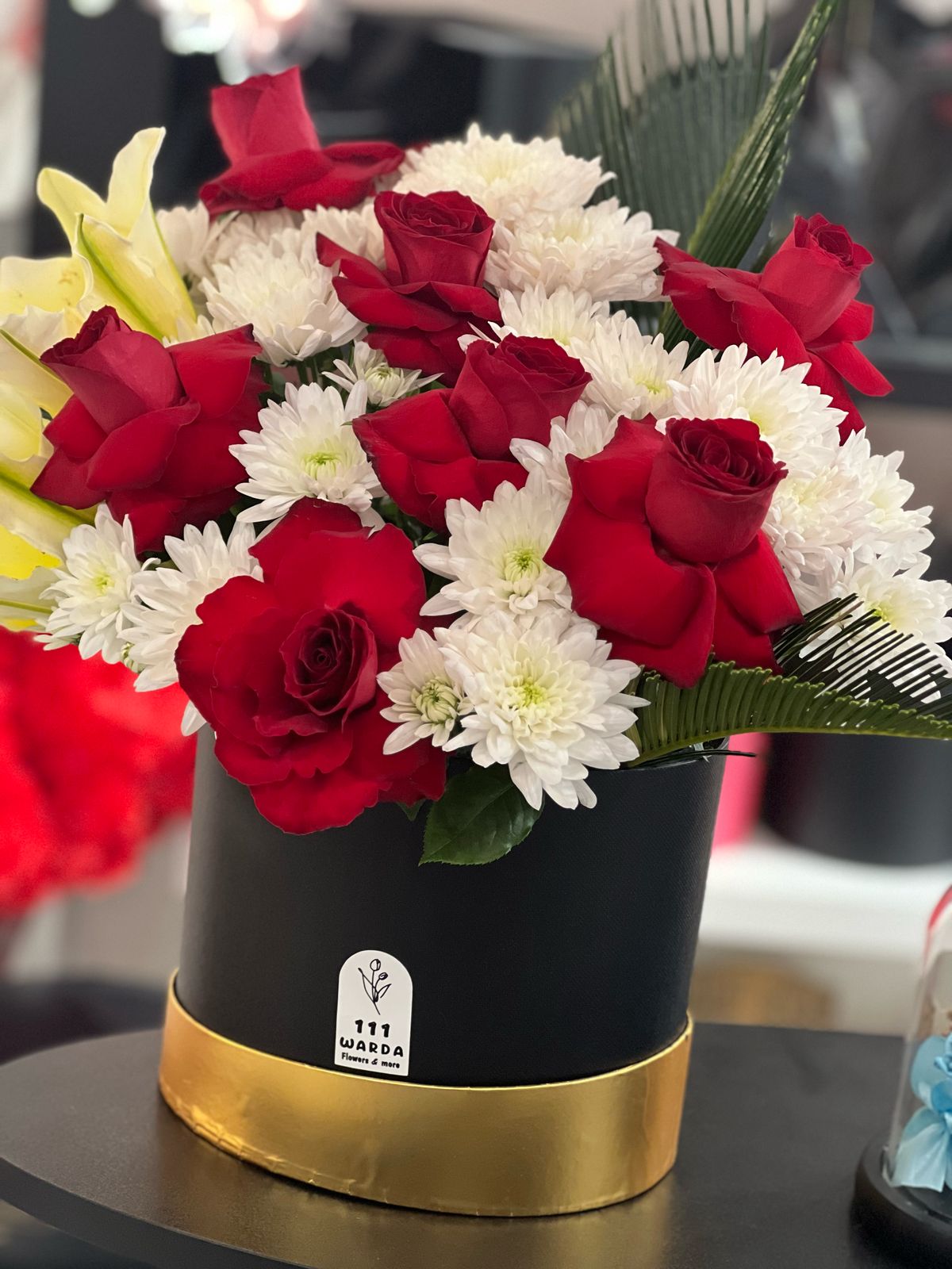 Red and White Flower Box