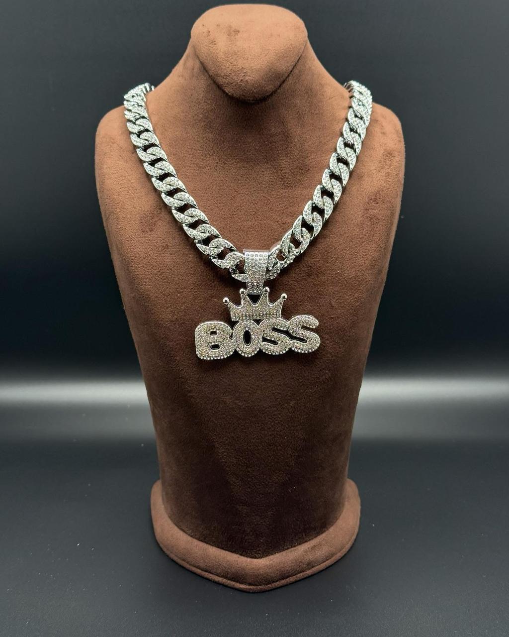 Hip Hop Boss Necklace with Cuban Chain for Men