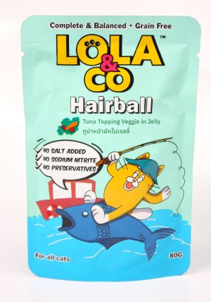 Lola & Co Hairball Pouch Tuna Topping Veggie in Jelly for All Cats 80g