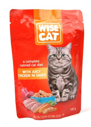 WISE CAT chicken in sauce pch, 100g