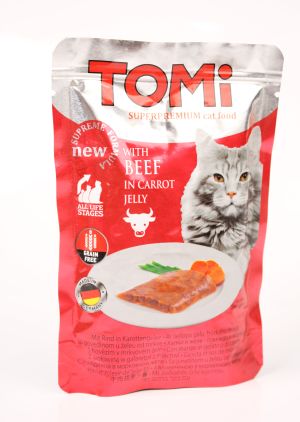 TOMi 100g pouch – beef in carrot jelly