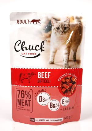 Chuck Cat Food With Beef 100 Gr