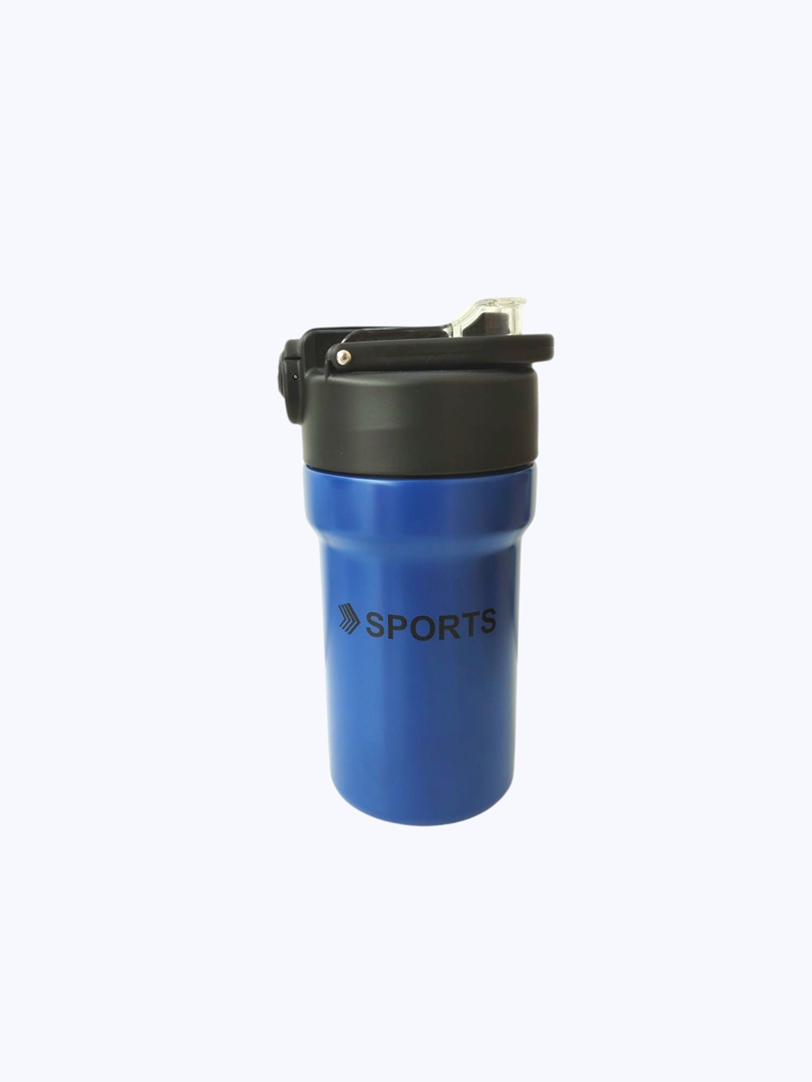 Blue Steel 500ml Double Drinking Coffee Thermos Water Bottle
