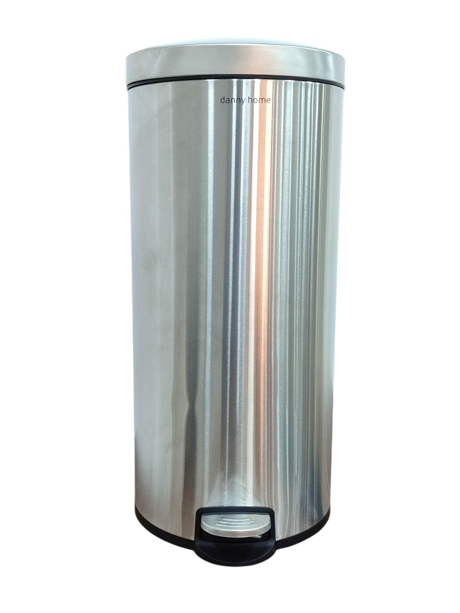 Danny Home 30-Liter Stainless Steel Trash Can with Lid and Pedal