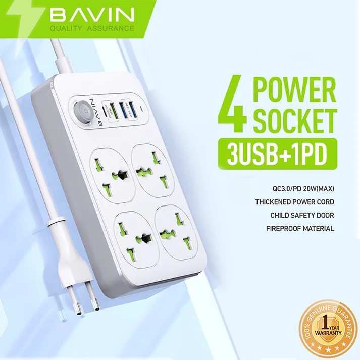 BAVIN C-S-PC803 Fast Charging Hub w/ 4 Sockets