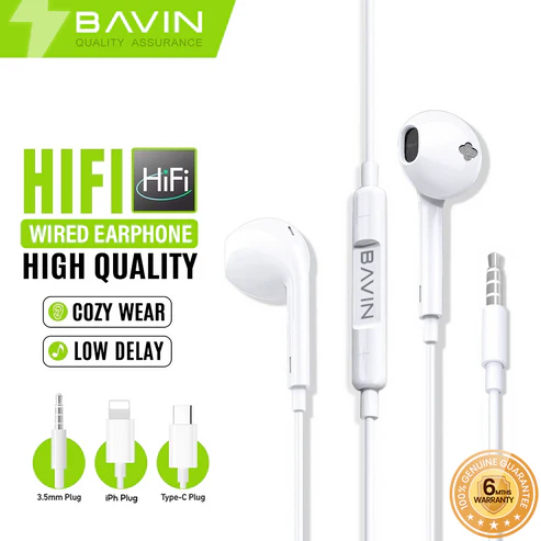 BAVIN H-XX-HX833 Wired Earphones w/ High Stereo Sound