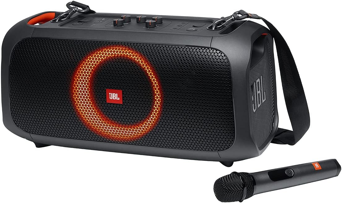 JBL Powerful Portable Bluetooth Speaker for On-the-Go Use with Dynamic Party Box Light Show