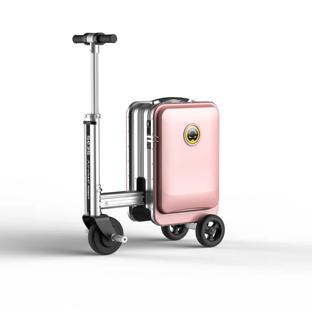 Airwheel SE3S - Electric Luggage Scooter - pink | Smart-Riding Automatic-Extendable Suitcase with Removable Battery