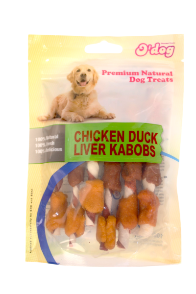 O'dog Premium Natural Dog Treats Chicken Duck Liver Kabobs