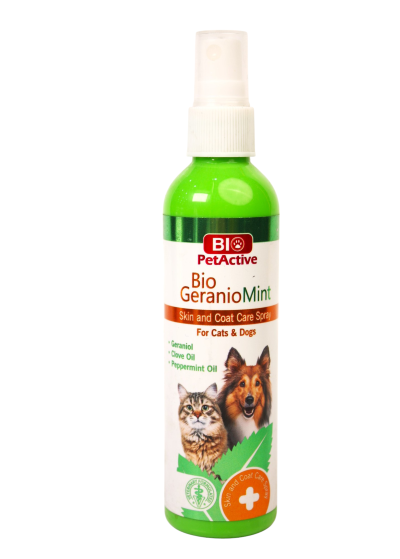 Bio PetActive Bio Geranio Mint Cat External Parasite Hair and Skin Care Spray