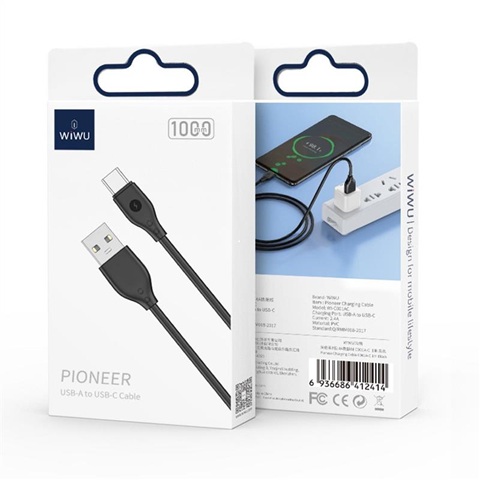 WiWU Pioneer USB-A to USB-C Cable Black 1M