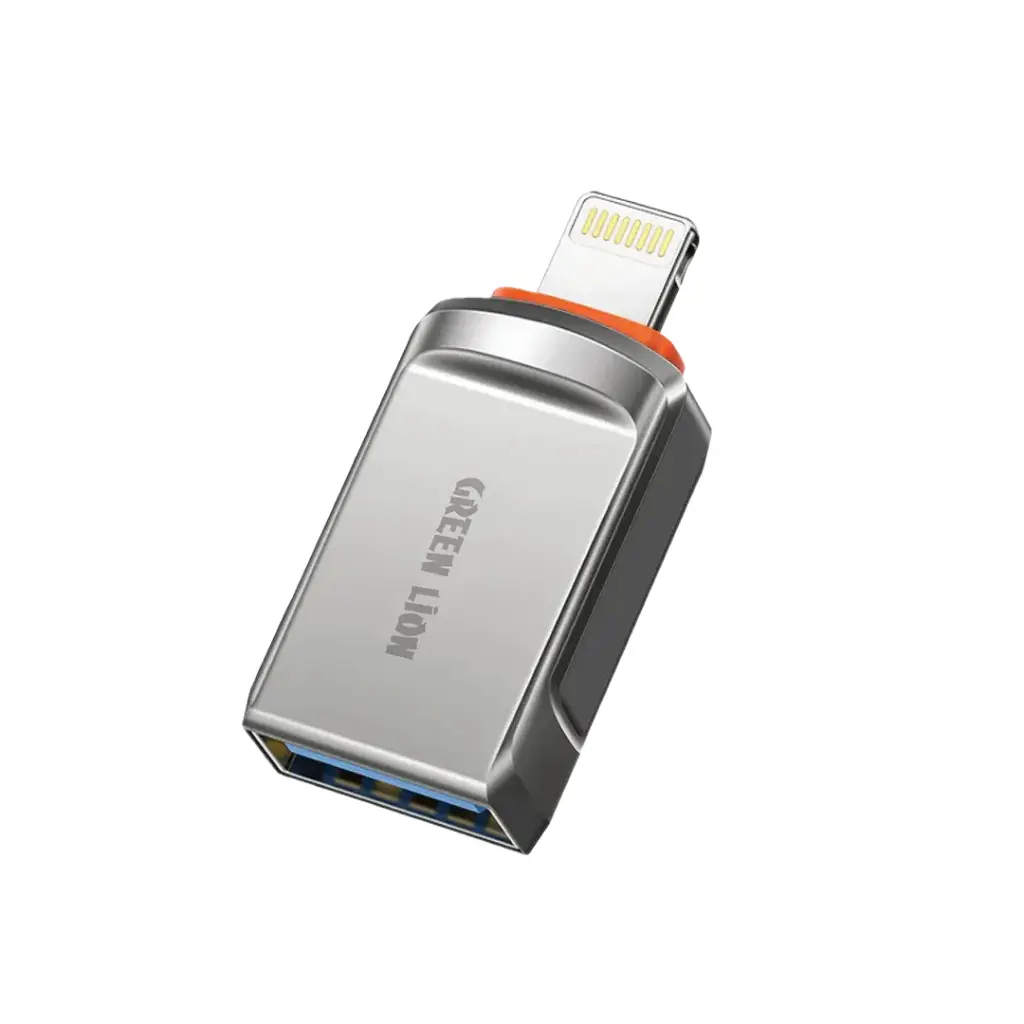 Green Lion OTG Adapter USB-A to USB-C / Lightning - Gray