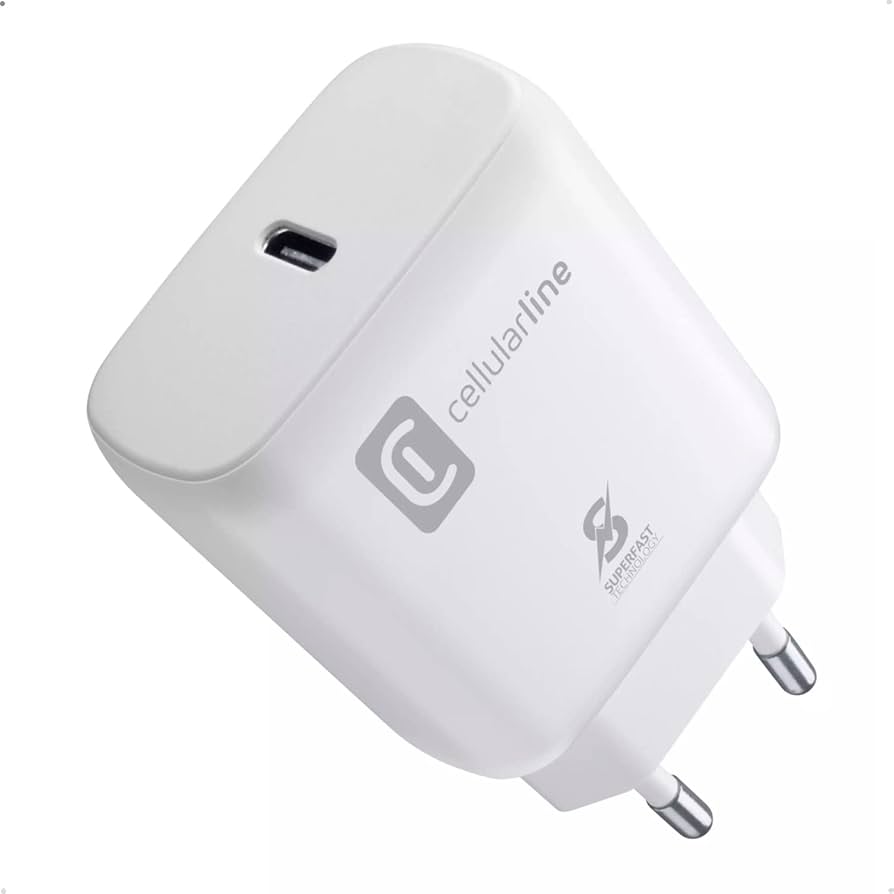 Cellularline 25W EU USB-C Power Adapter for Samsung Phones - White