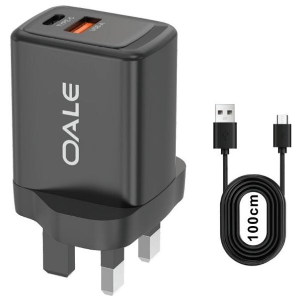 OALE iFast50E - Wall Charger - 25W - 2 Ports - Black