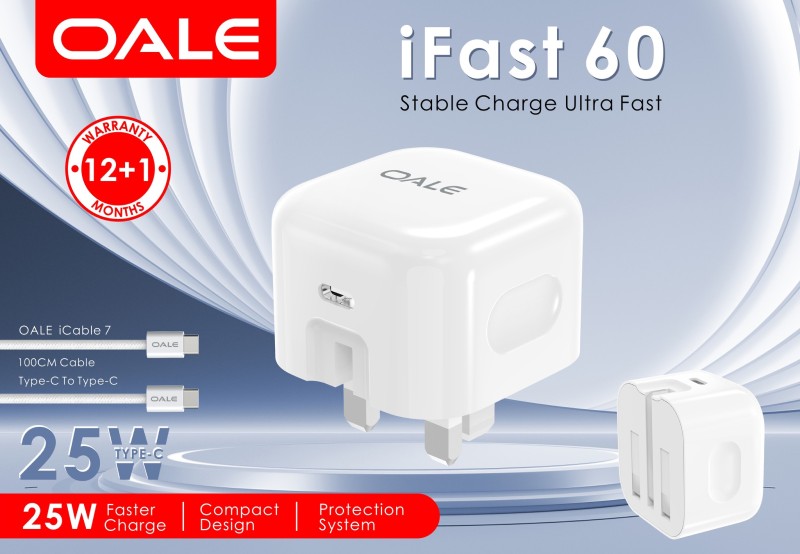 OALE iFast60U - Wall Charger - 20W - 1 Ports - White