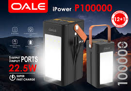 Power bank 100 thousand mAh brand OALE IPOWER P 100000