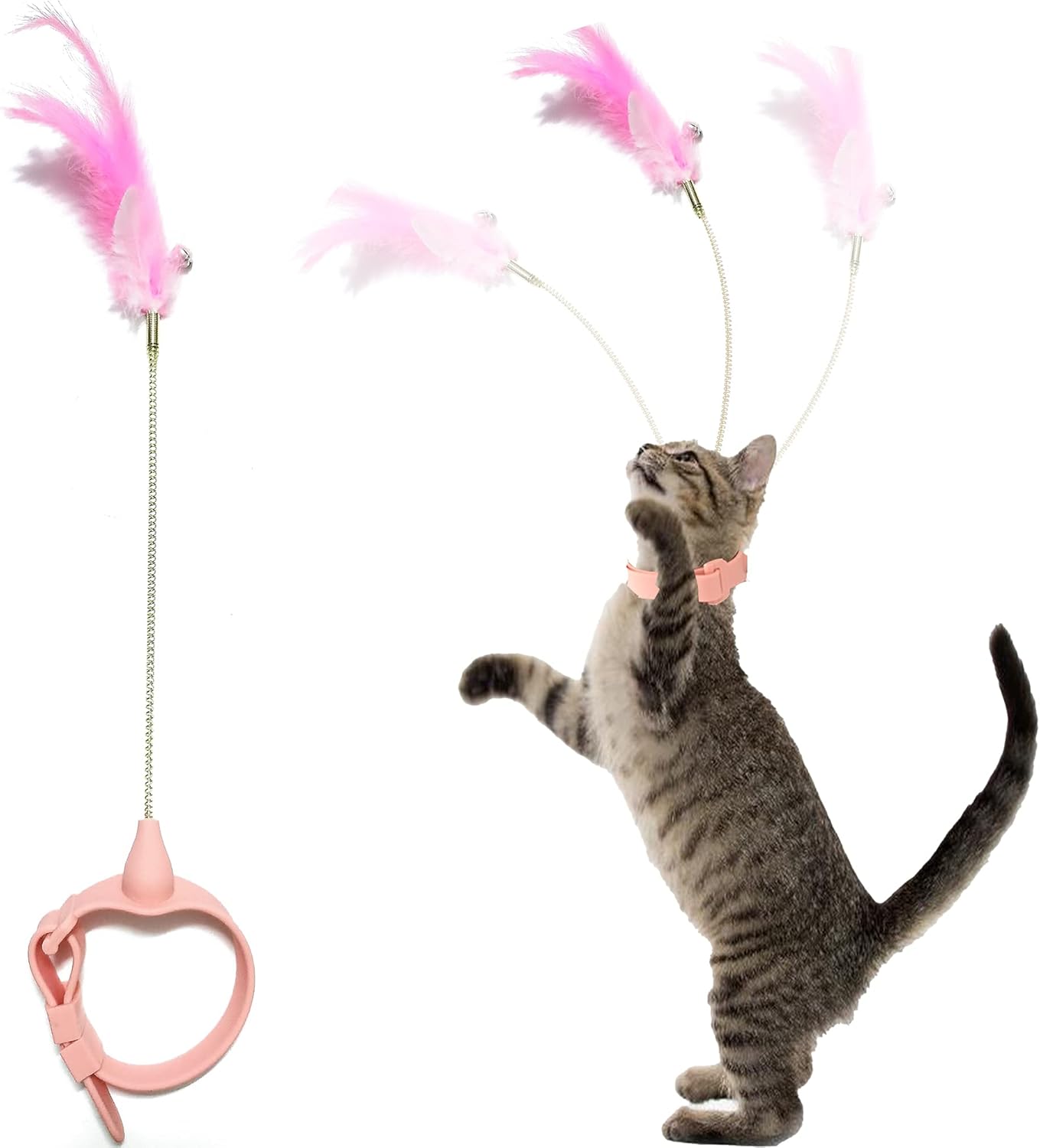 Cat Collar - Feather Toy for Cats with Bell