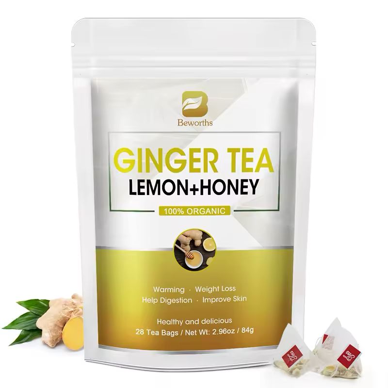 Organic Herbal Tea Honey Ginger Tea with Lemon 28 Days Ginger Tea Bags