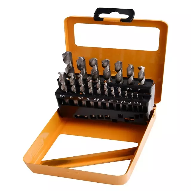 19Pcs HSS Twist Drill Bit Se