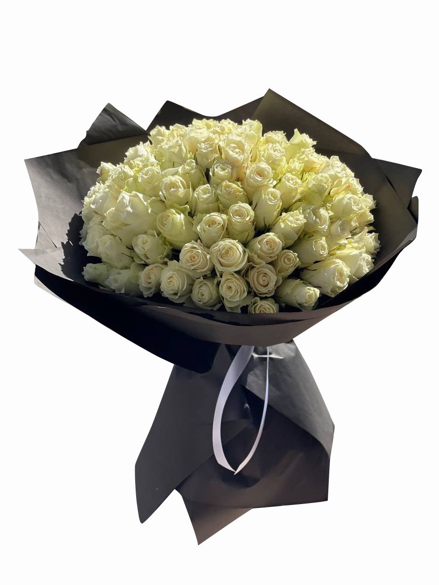 white roses bouquet (set of 100 roses)