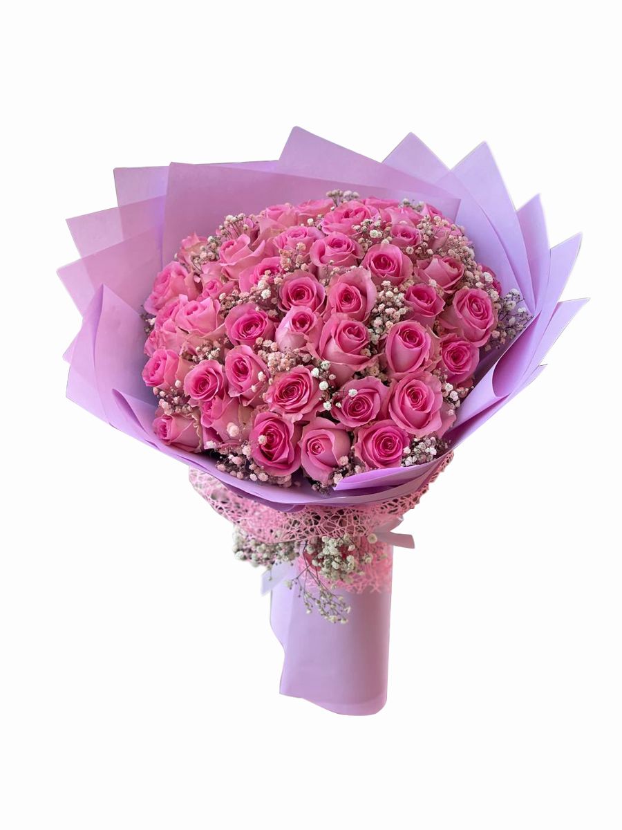 pink roses bouquet (set of 50 roses)