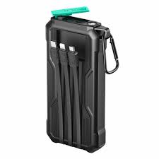 Joyroom JR-L017 22.5W 10000mAh Powerbank with built-in USB-C / Lightning cables - black