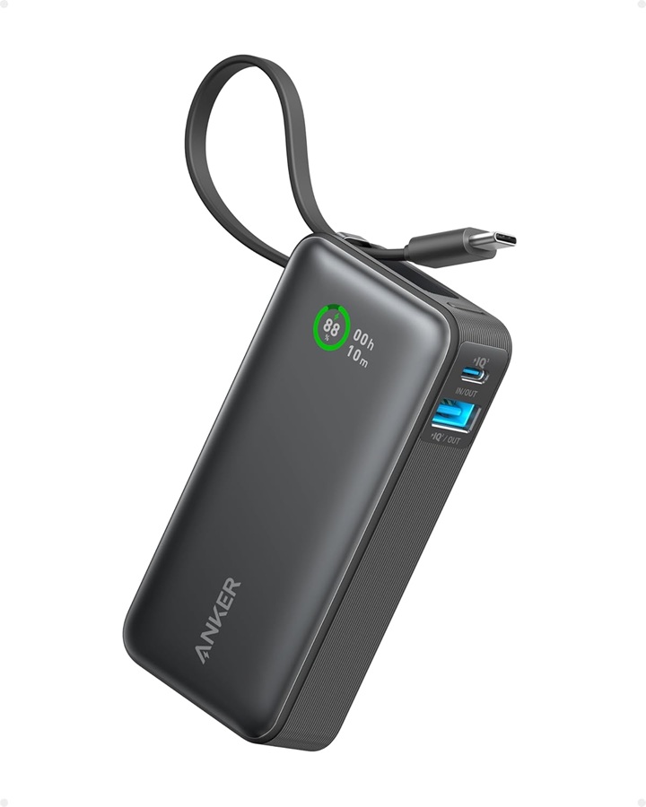 Anker Nano Power Bank (30W, Built-In USB-C Cable)