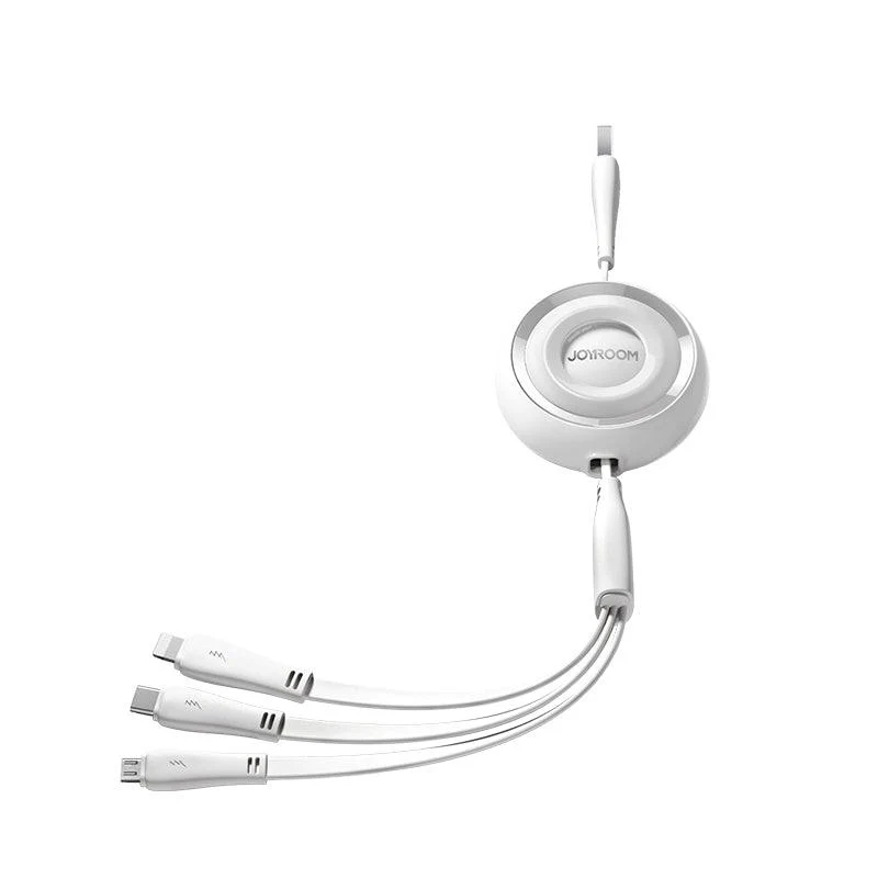 JoyRoom 3-in-1 Mini Retractable Charging Cable 1m - White