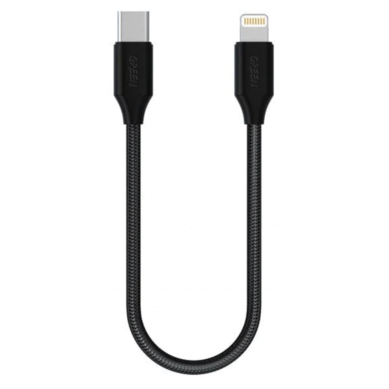 Green Lion USB-C to Lightinig Braided 30CM Cable - Black