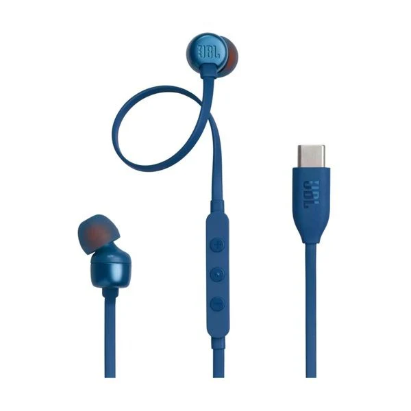 JBL- T310 USB C Wired Headphone - Blue
