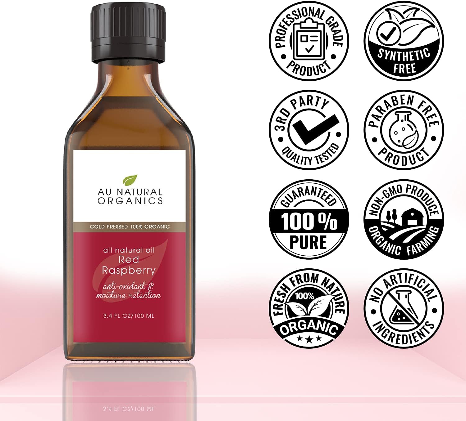 AU NATURAL ORGANICS all natural oil Red Raspberry