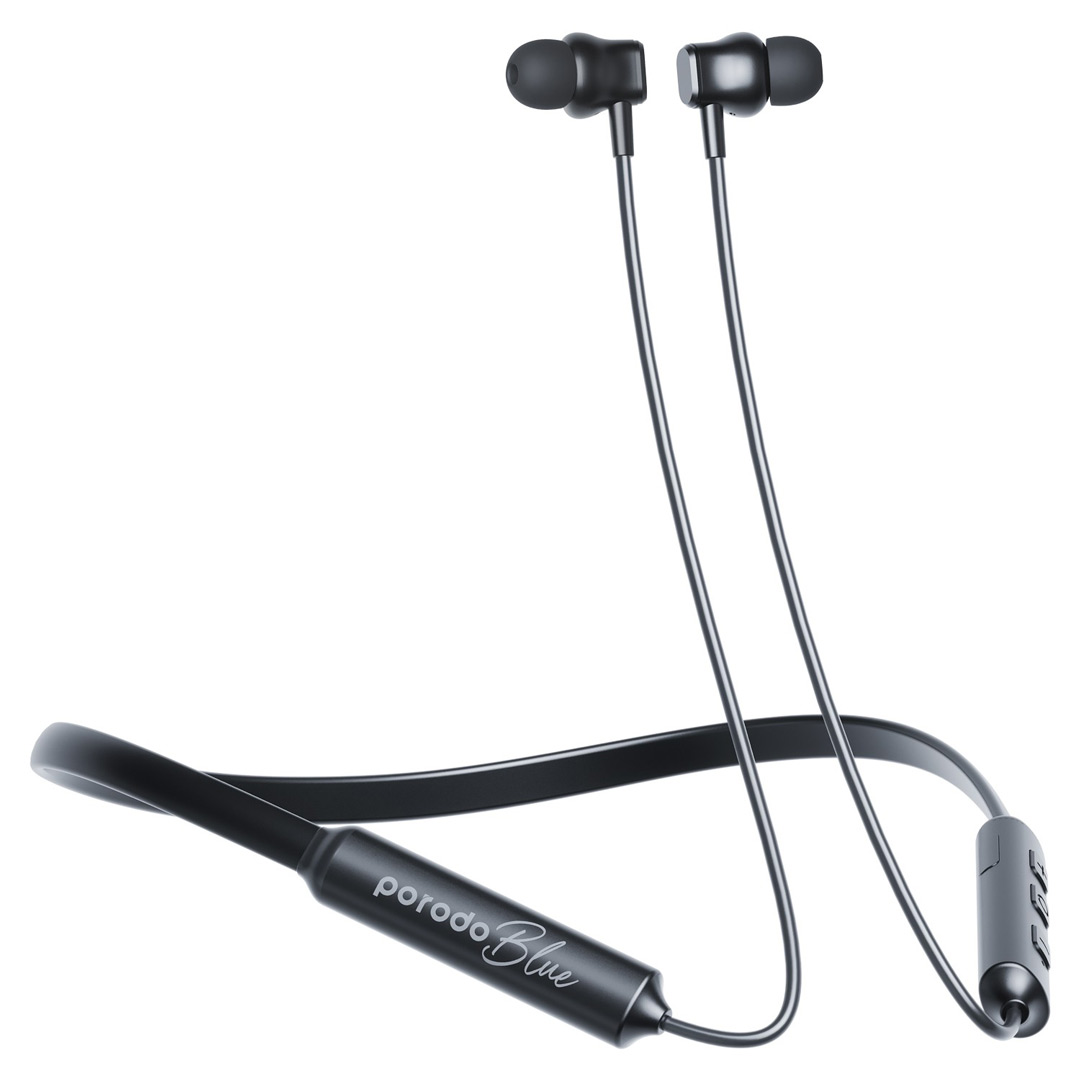 Porodo Blue ENC Neckband In-Ear Earphones - Black