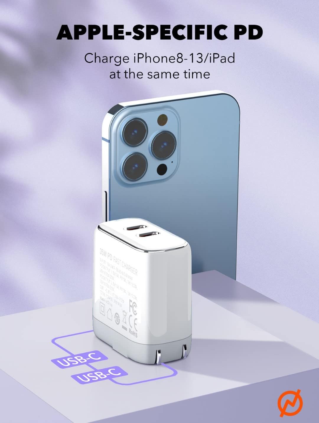 LDNIO A2528C Super Fast Charging 35W With Dual PD Charger With Type-C To Lightning Cable